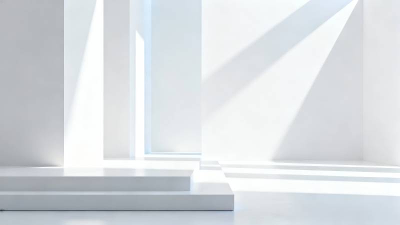 光影交错的白色空间图片