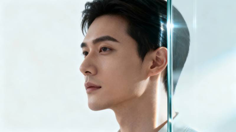 侧颜光影 俊朗如斯图片