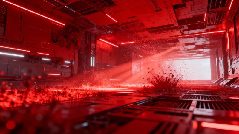 红色警戒走廊图片