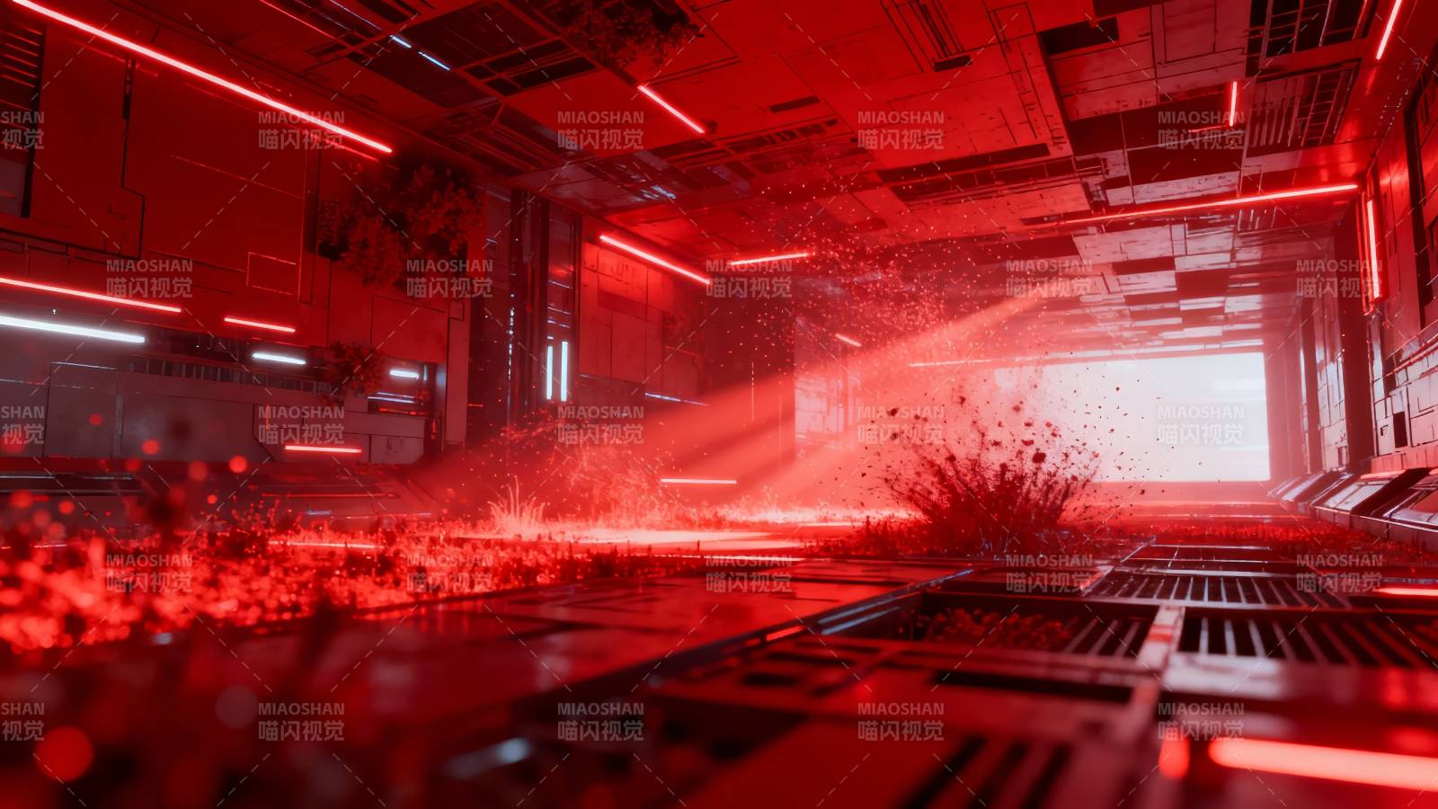 红色警戒走廊图片