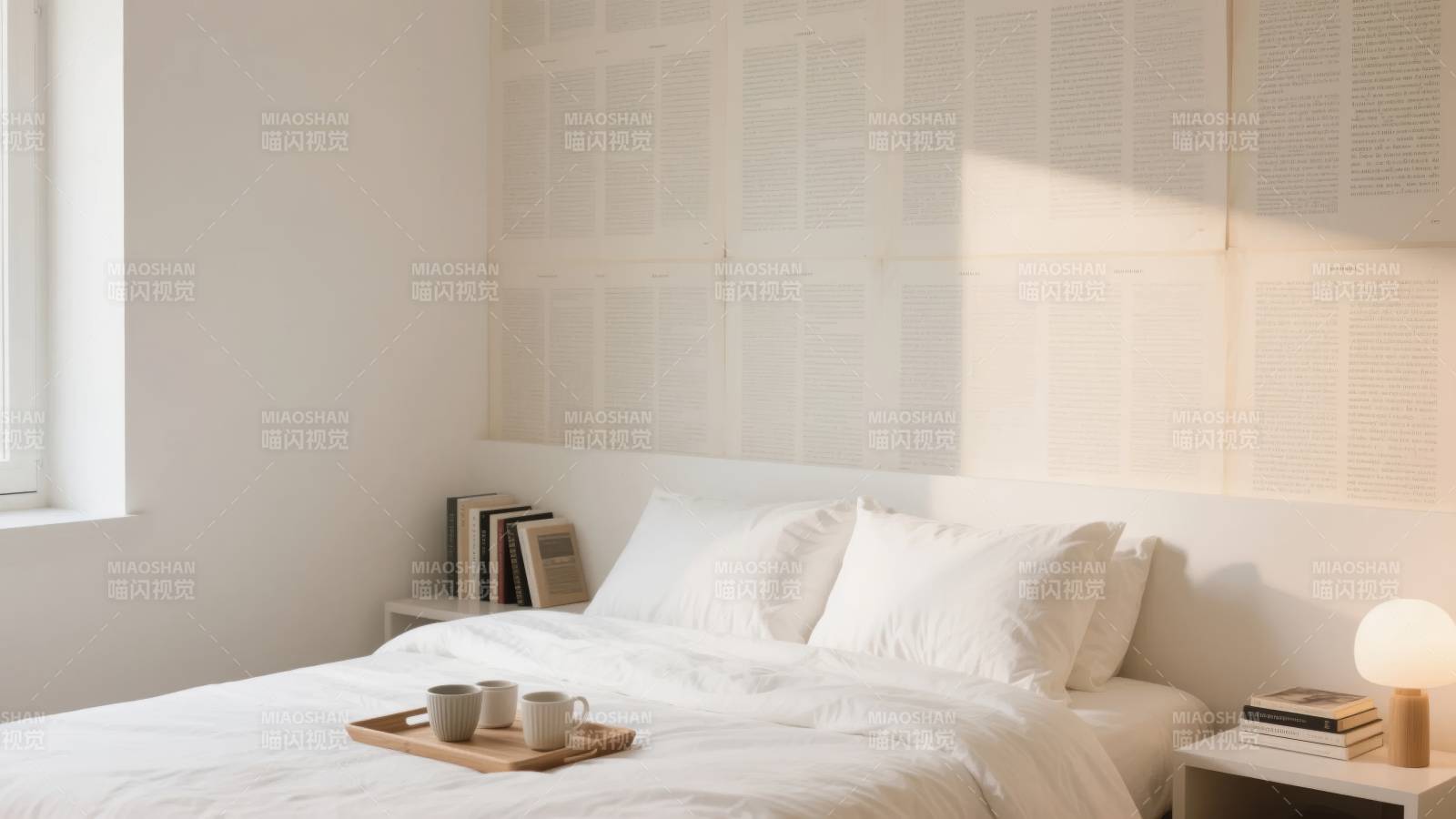 简约卧室晨光静谧图片