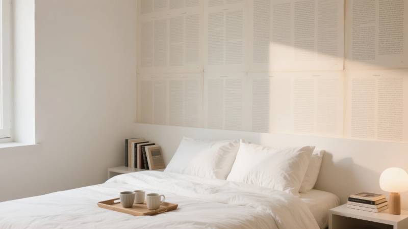 简约卧室晨光静谧图片