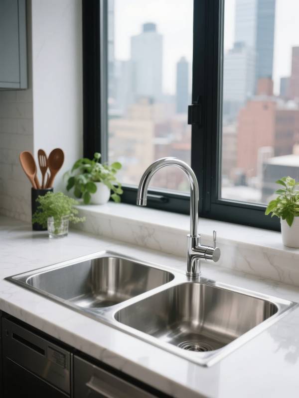 都市厨房水槽美景图片