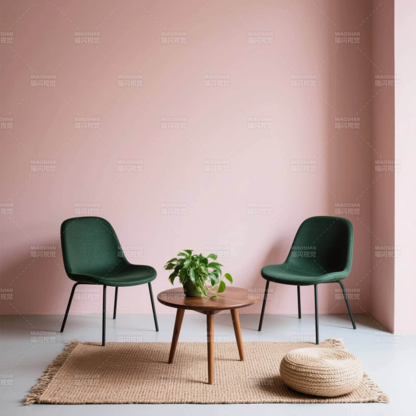 绿椅静谧角落图片