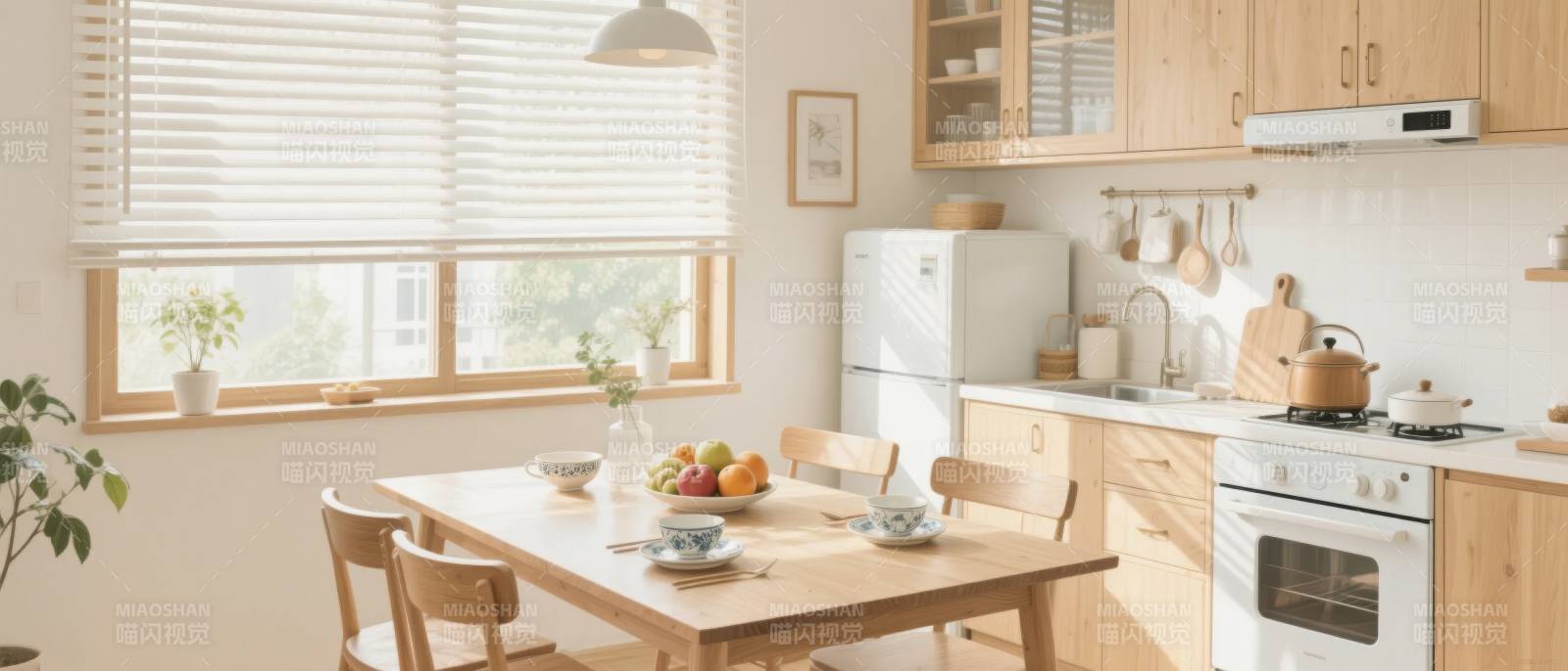 温馨厨房餐桌图片