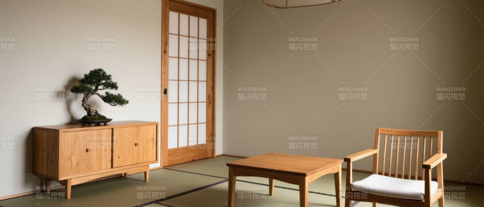 日式简约客厅一角图片