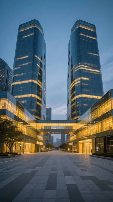 双塔辉映夜景图片