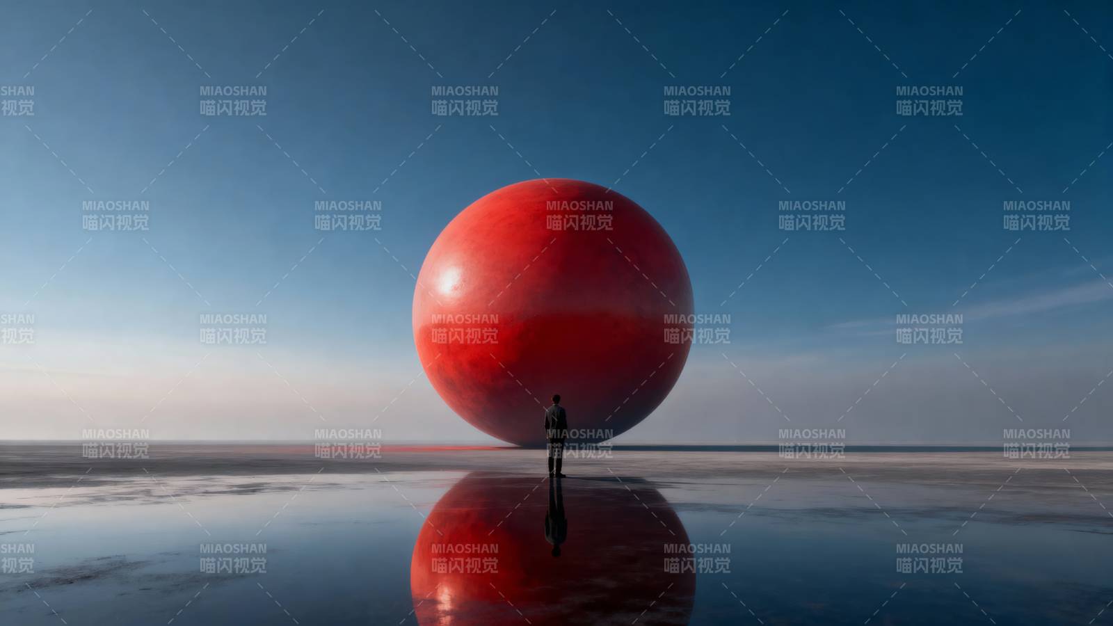 红球倒影天地间图片