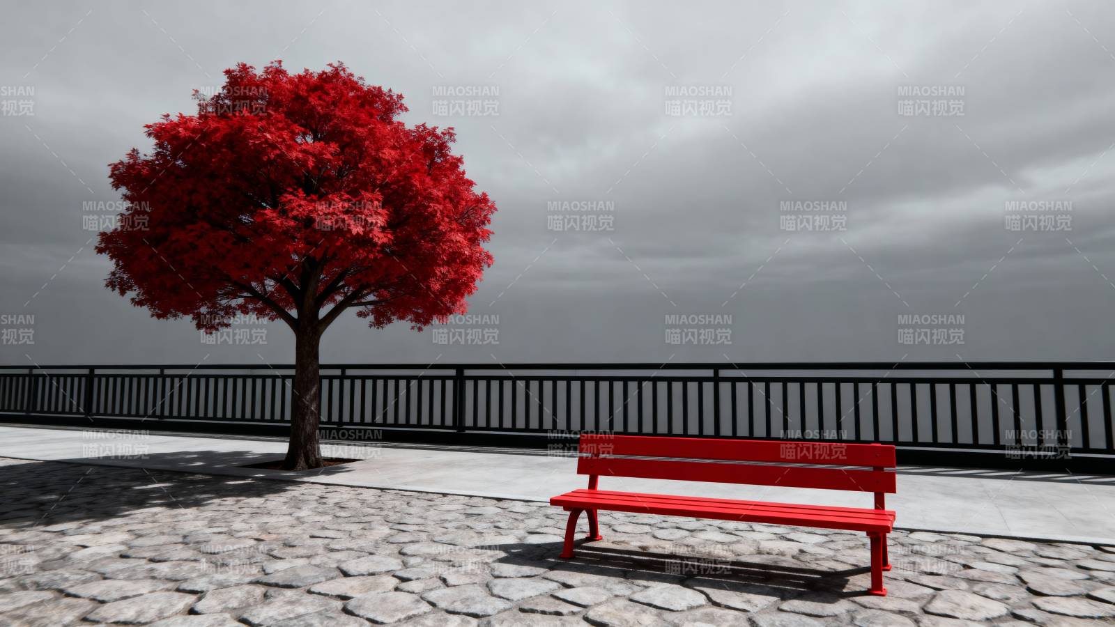 红树红椅静景图片