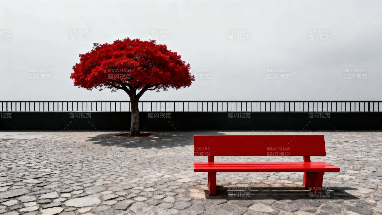 红树红椅静景图片