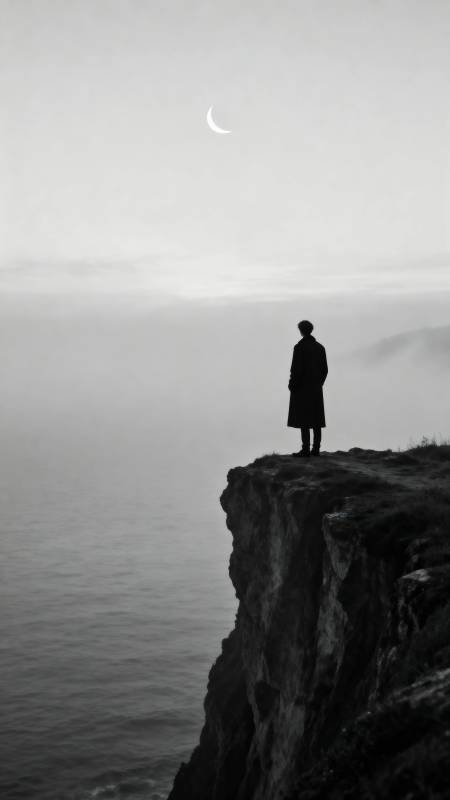 孤影望月图片