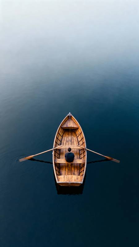 孤舟静水 一人独行图片