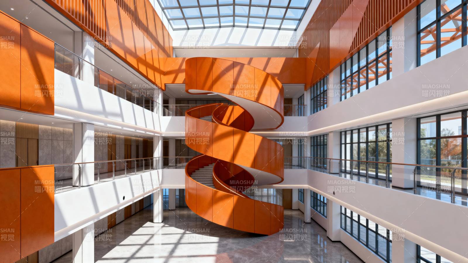 现代建筑螺旋楼梯图片