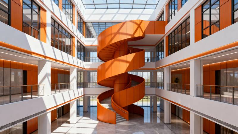 现代建筑螺旋楼梯图片