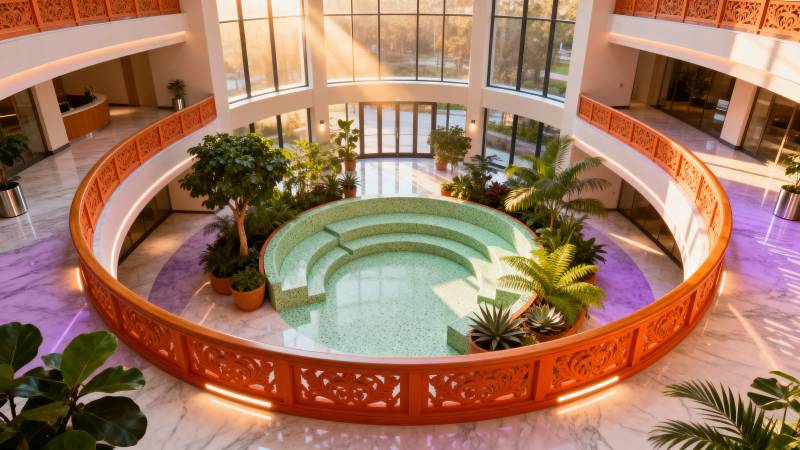 室内花园泳池图片