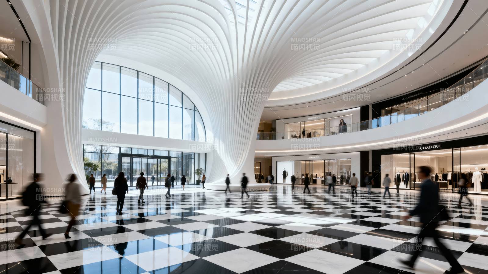 现代商场内部景象图片
