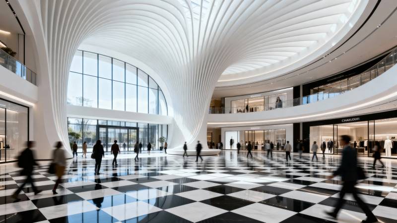 现代商场内部景象图片