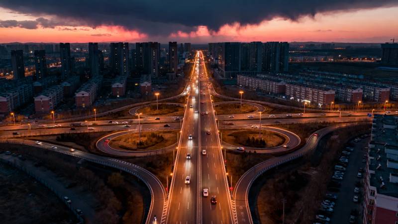 城市夜景交通图图片