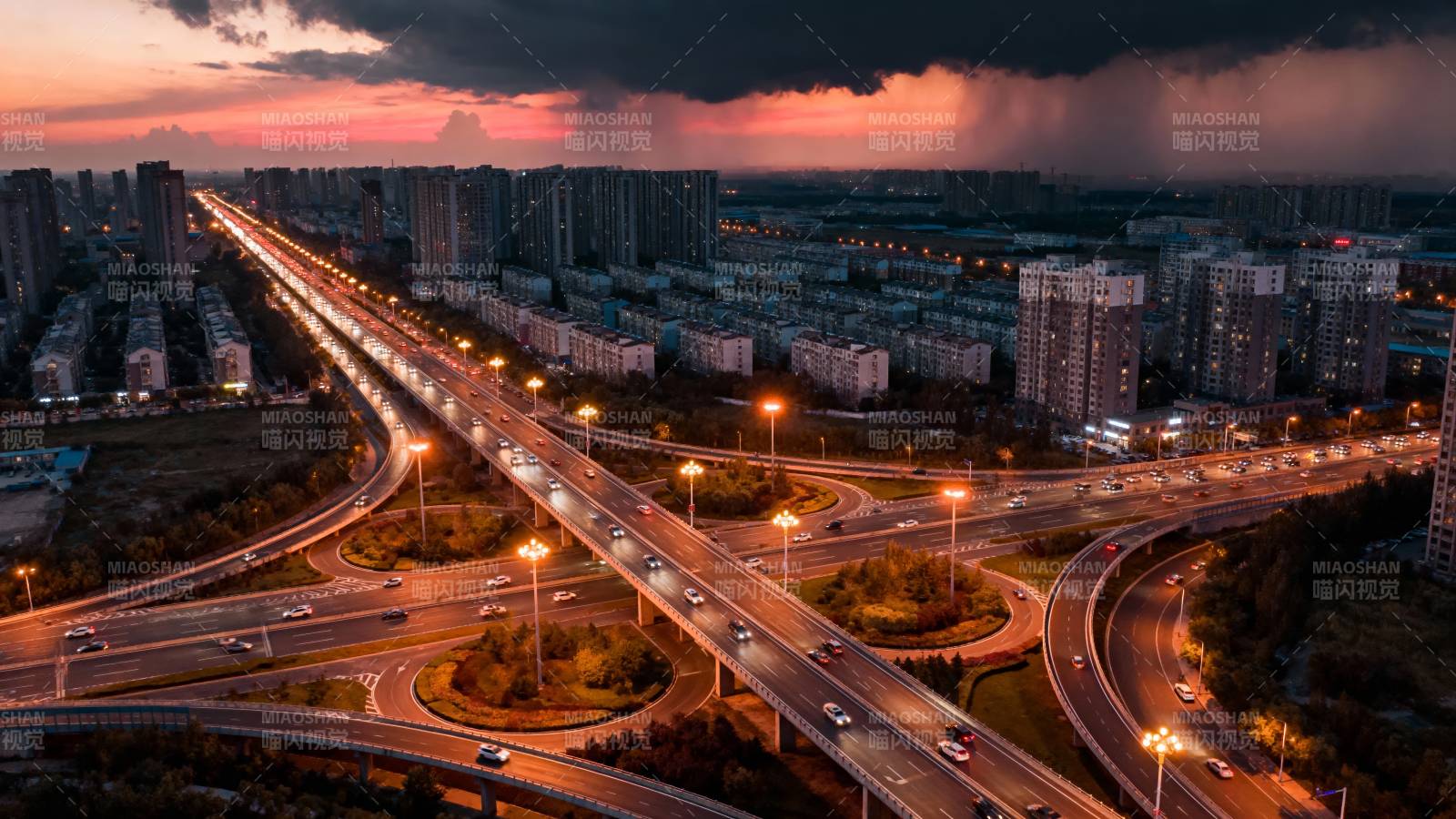 城市夜景立交桥图片