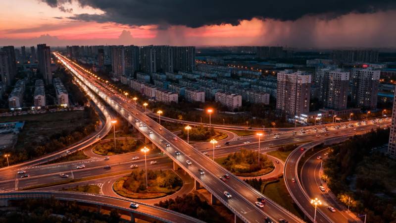 城市夜景立交桥图片