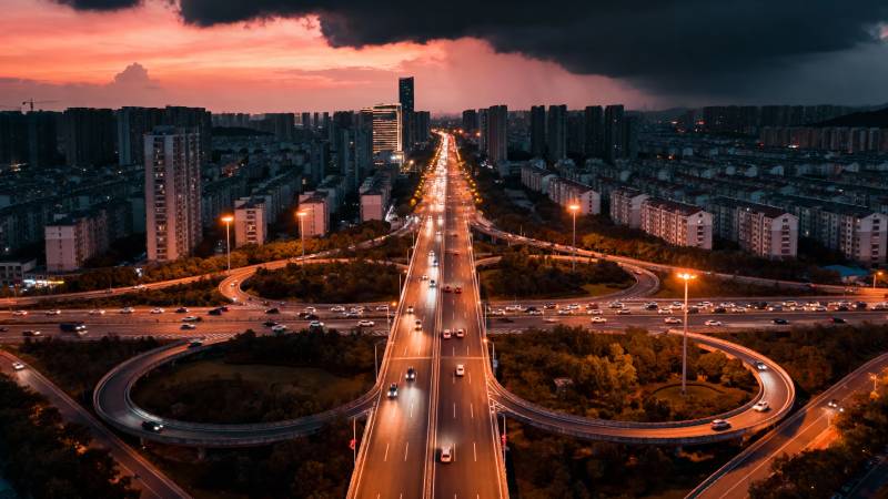 城市夜景交通图图片