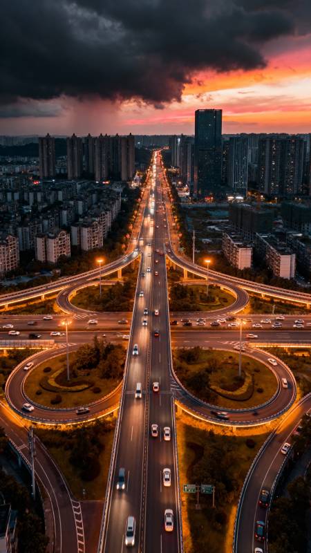 城市夜景立交桥图片