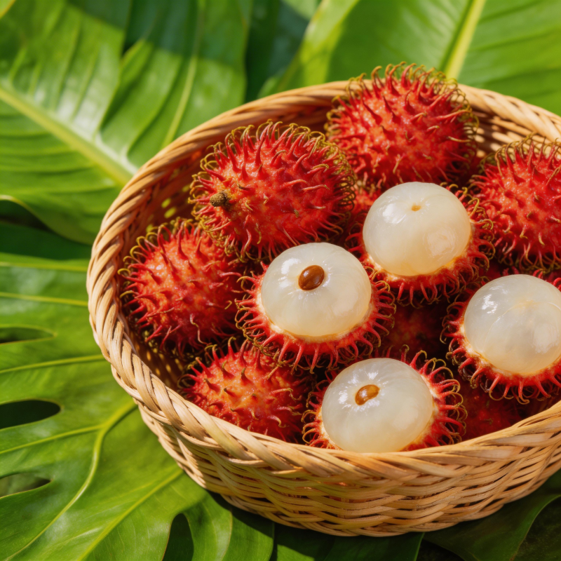 红毛丹果篮图片