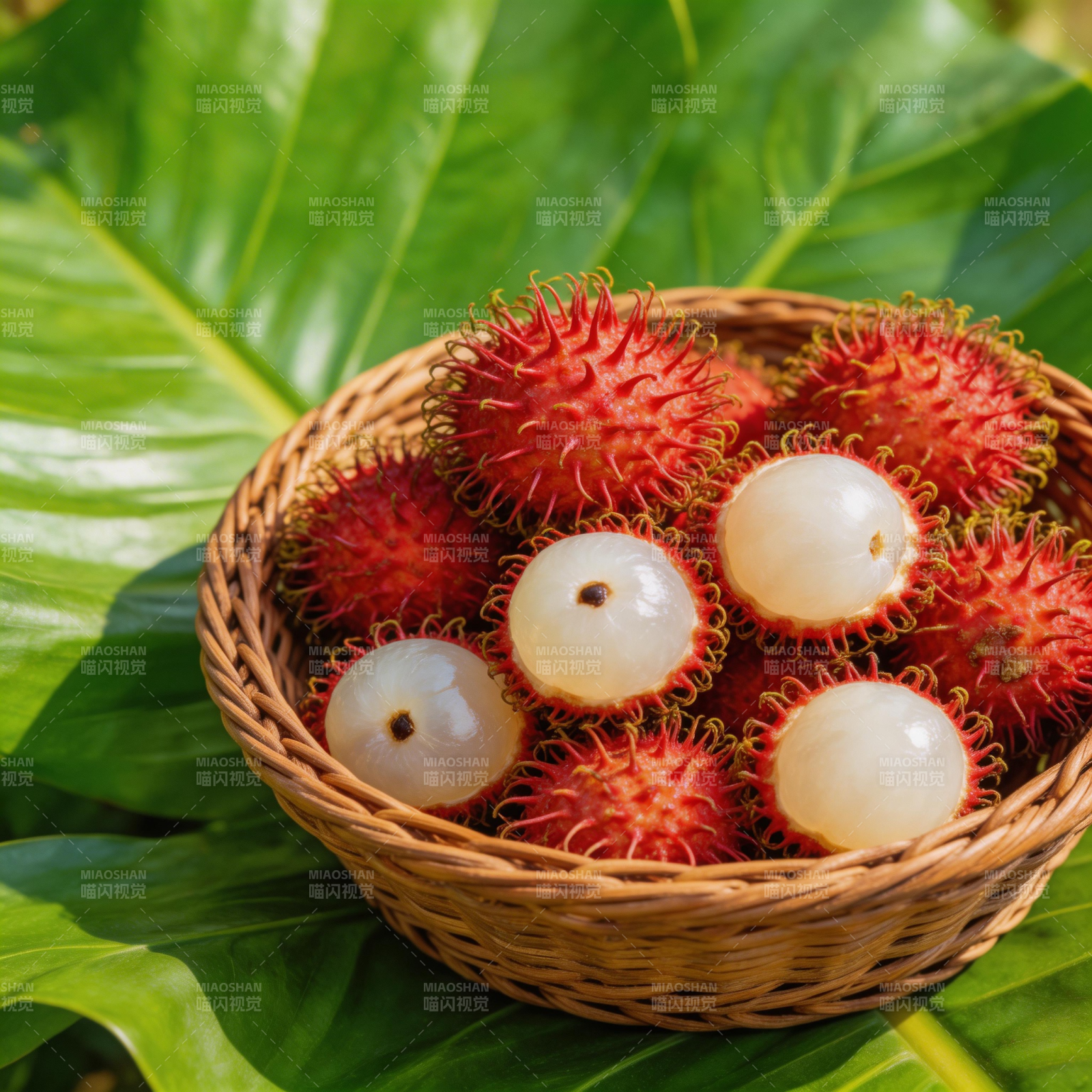 红毛丹果篮图片