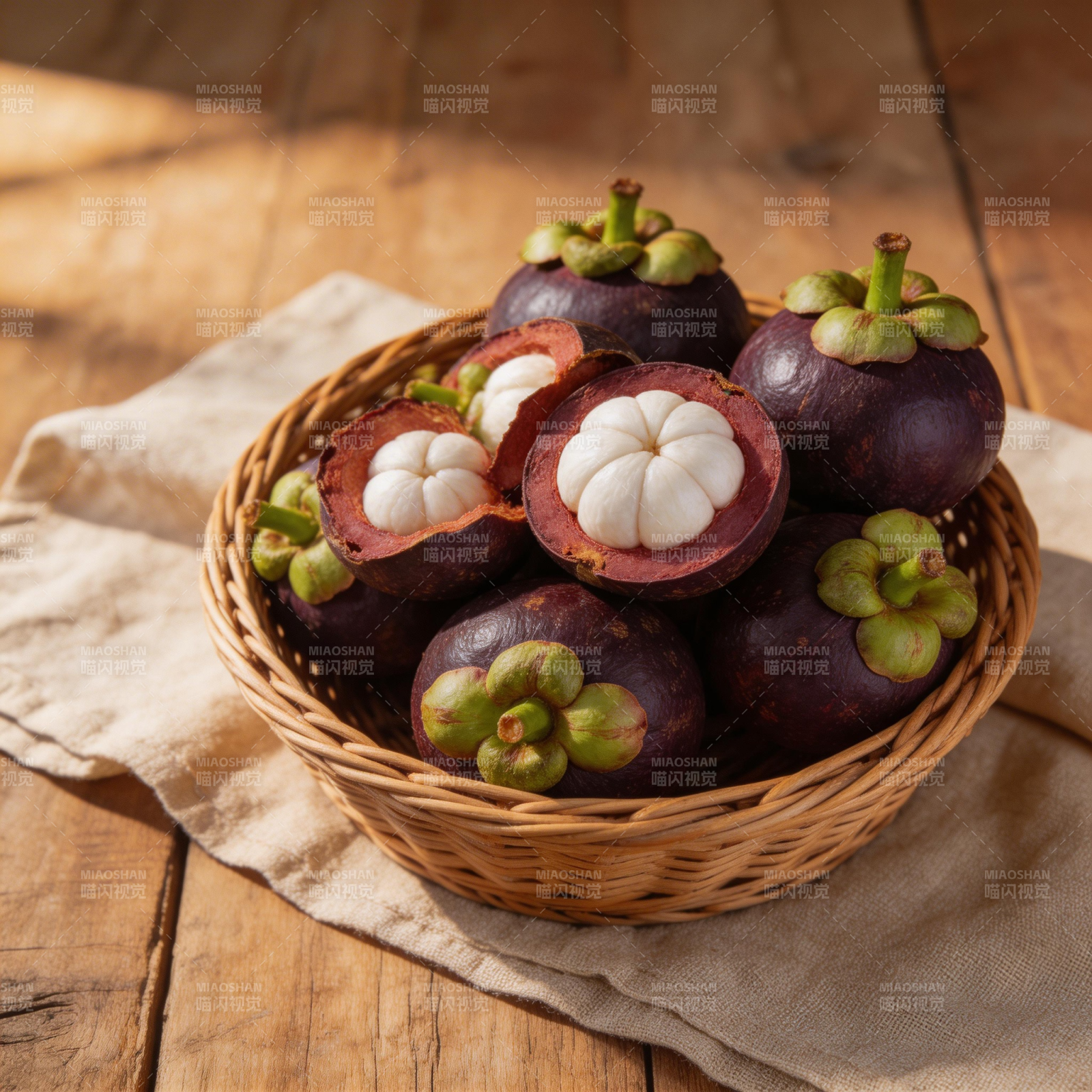 新鲜山竹果篮图片