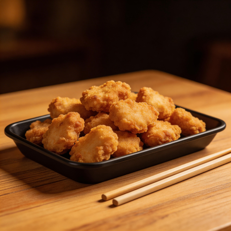 金黄炸鸡块配筷子图片