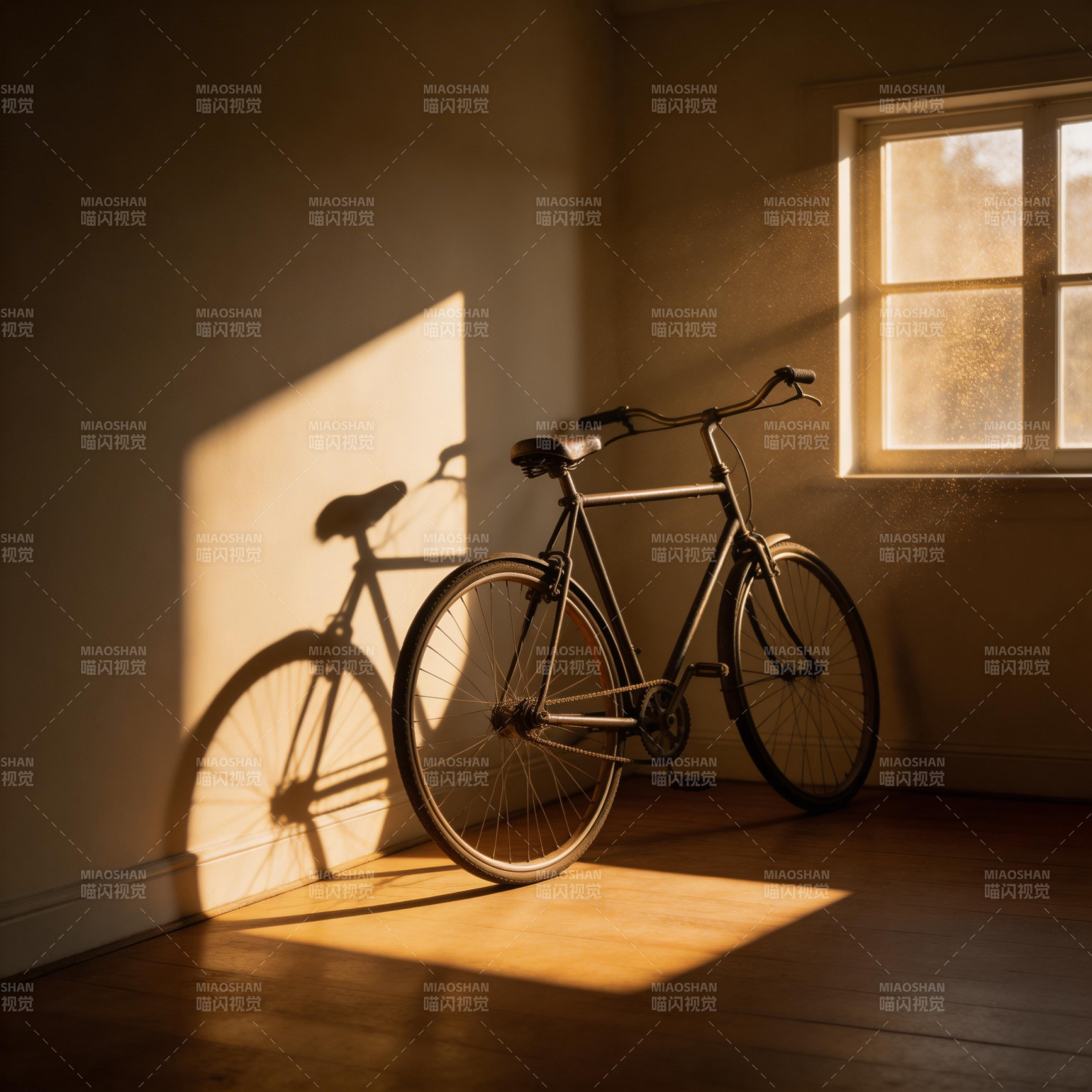 光影中的单车图片