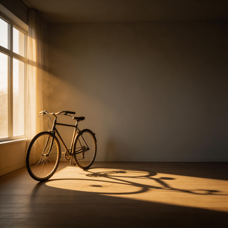 光影中的单车图片