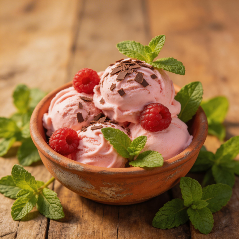 覆盆子冰淇淋图片