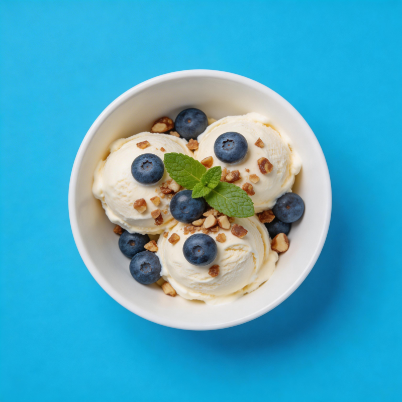 蓝莓冰淇淋碗图片