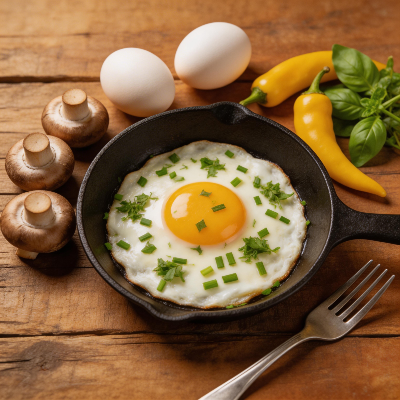 煎蛋配香草图片