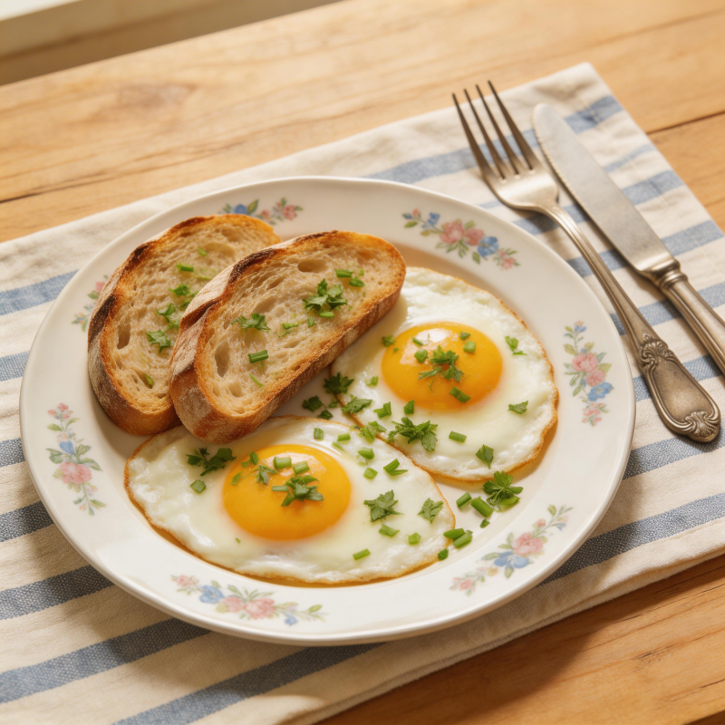 煎蛋吐司早餐图片