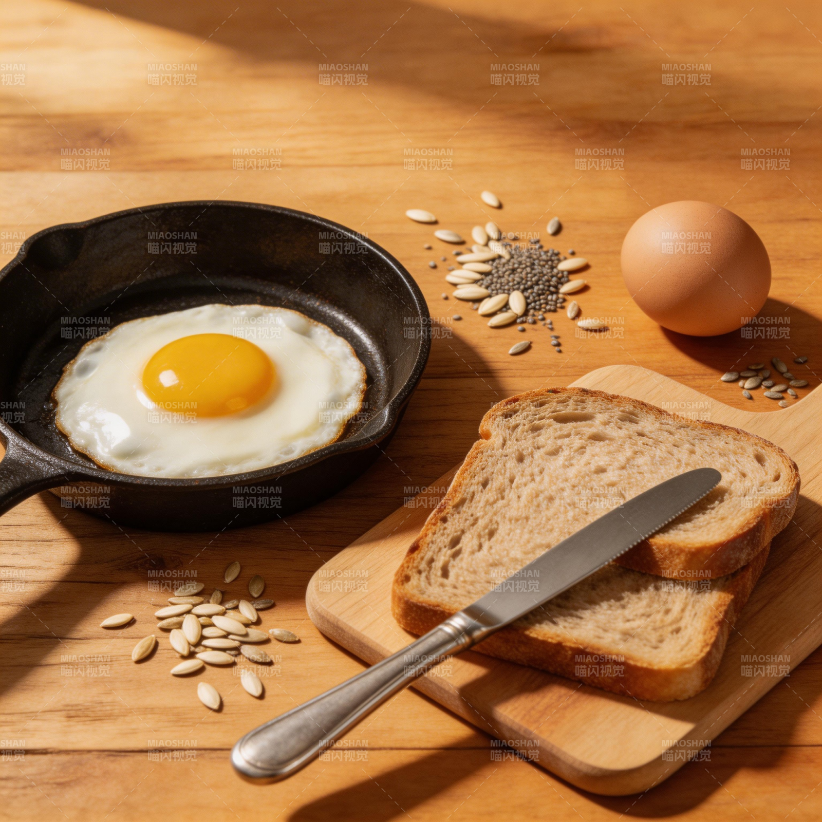 煎蛋吐司早餐图片