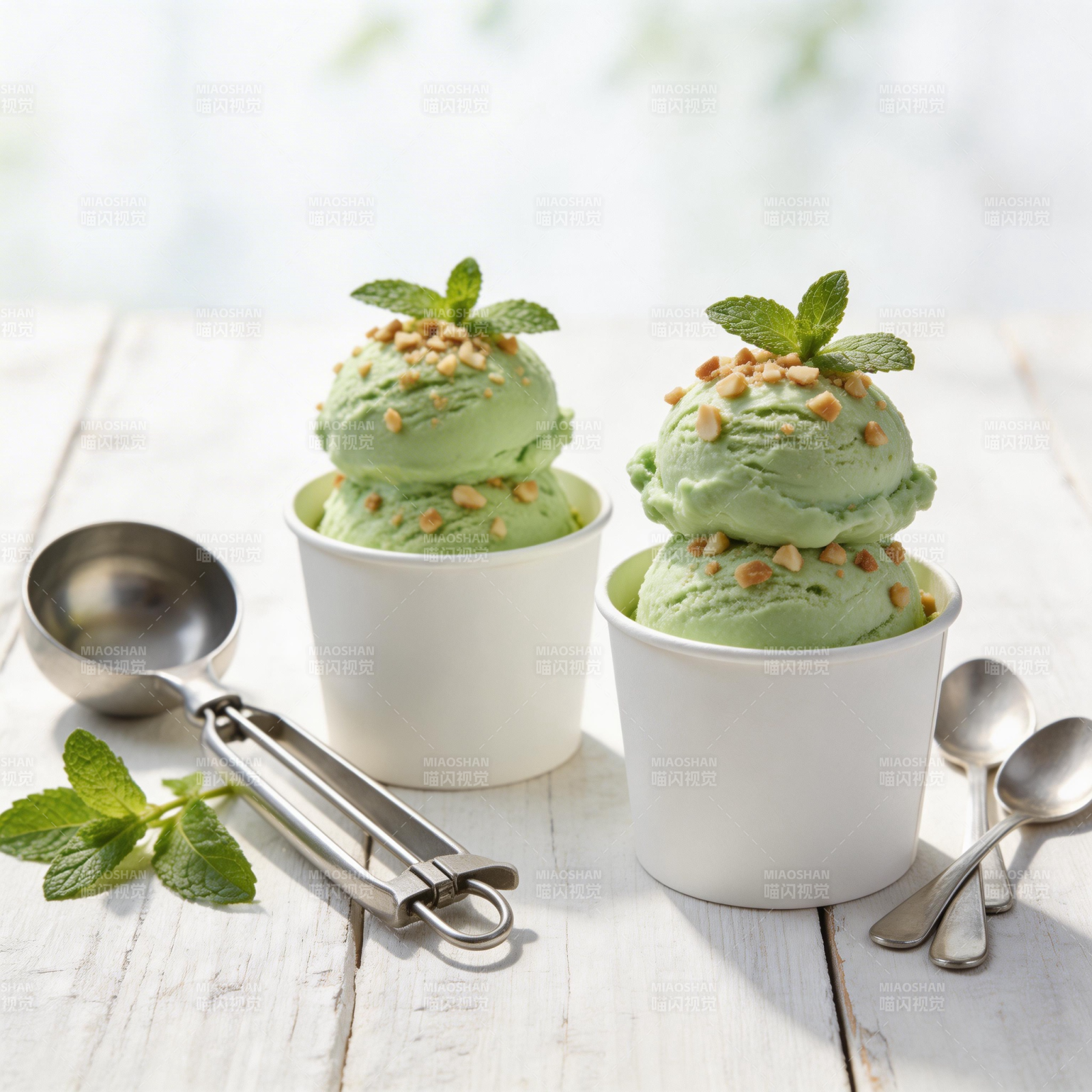 薄荷冰淇淋图片