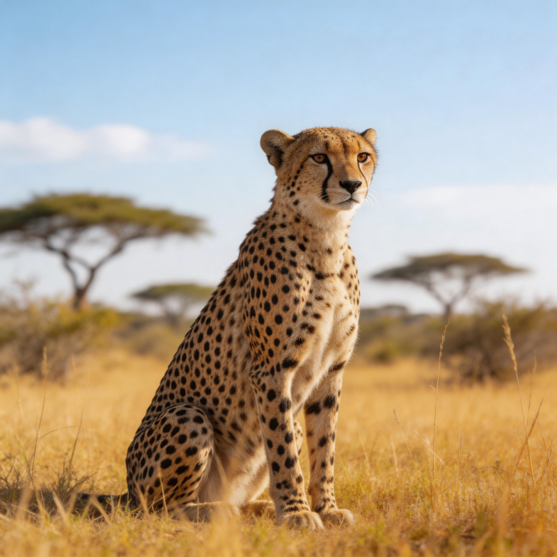 草原上的猎豹静坐图片