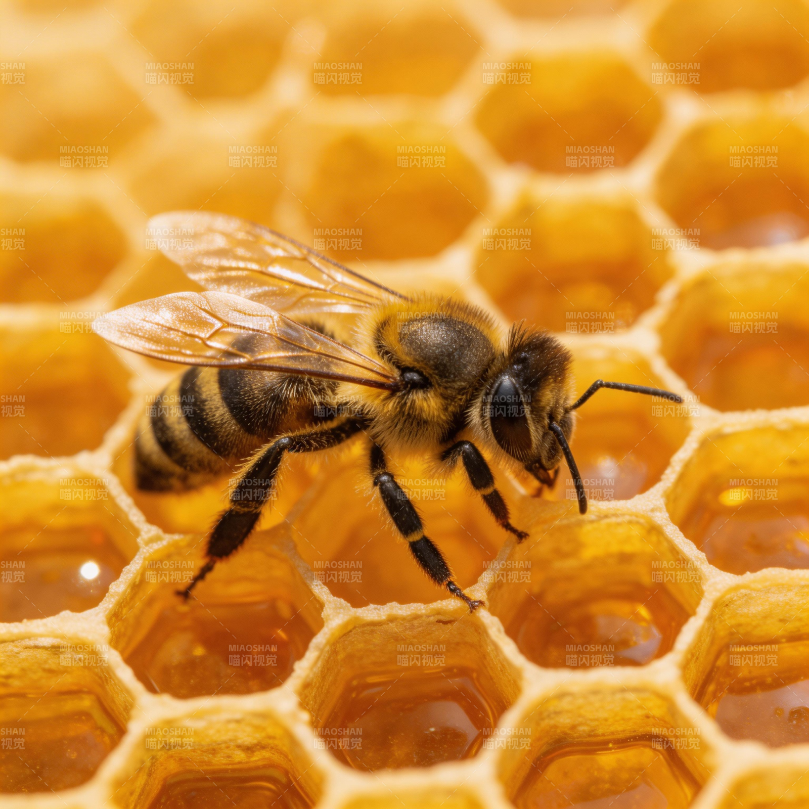 蜜蜂采蜜图片