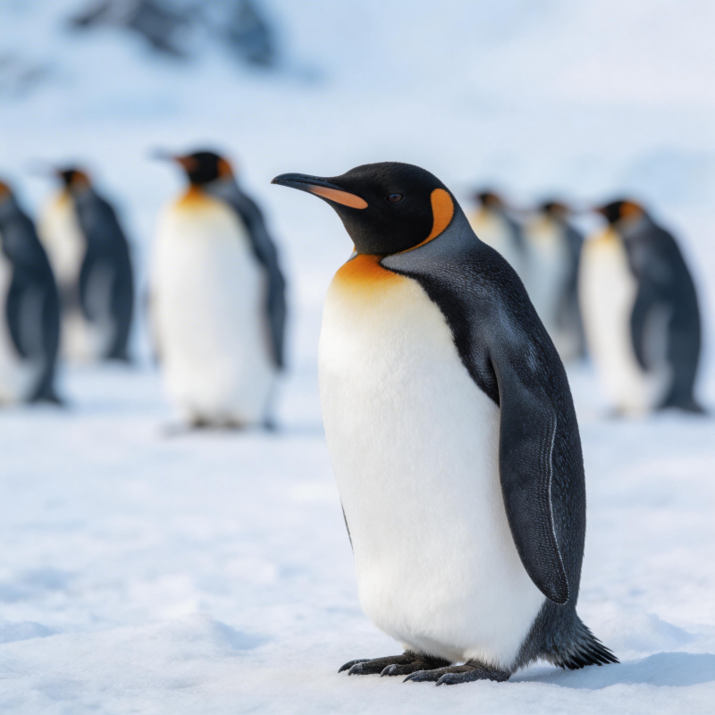 企鹅雪地群像图片