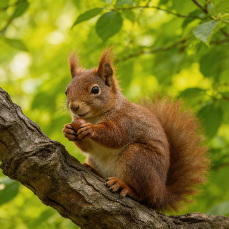 松鼠啃坚果图片