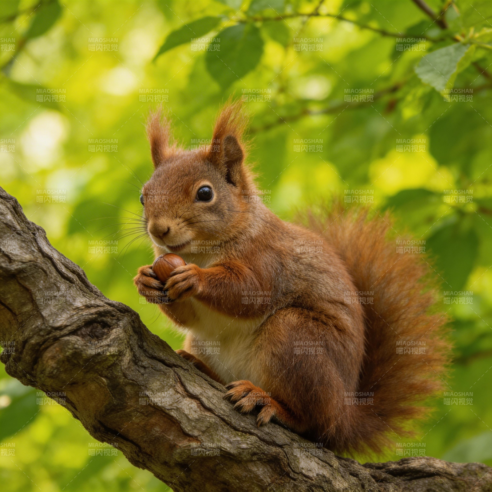 松鼠啃坚果图片