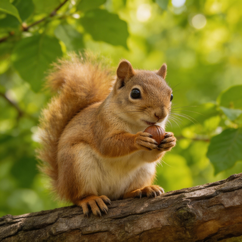 松鼠啃坚果图片