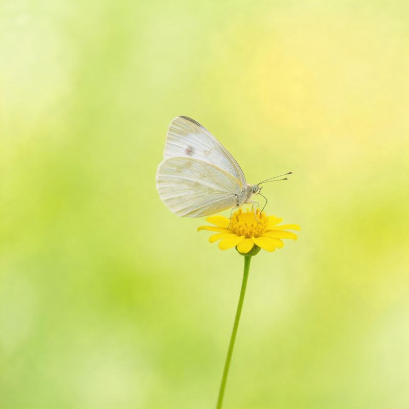 白蝶栖黄花图片
