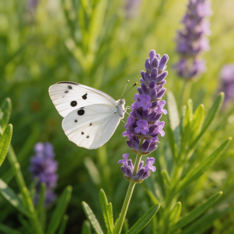 白蝶栖紫薰图片