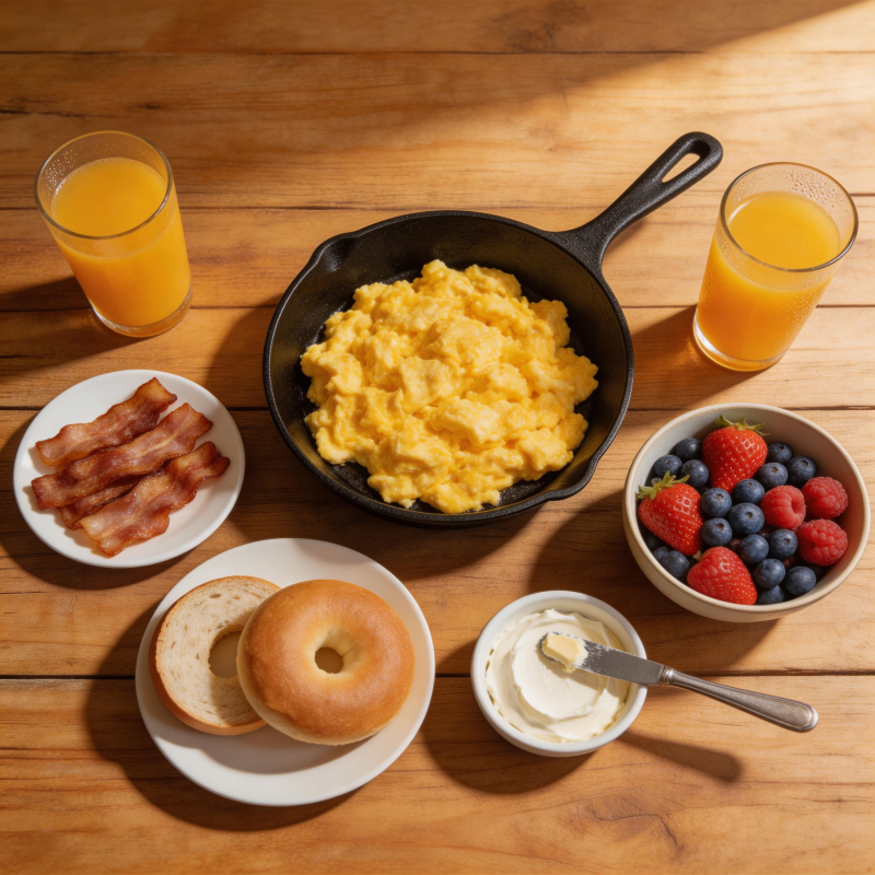 丰盛早餐摆盘图片