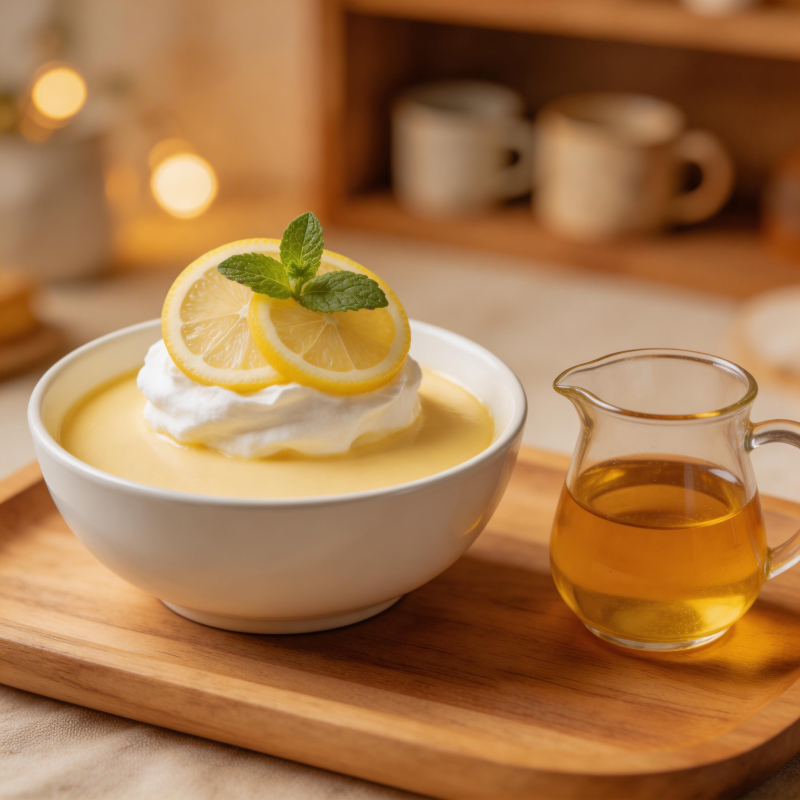 柠檬布丁配蜂蜜图片