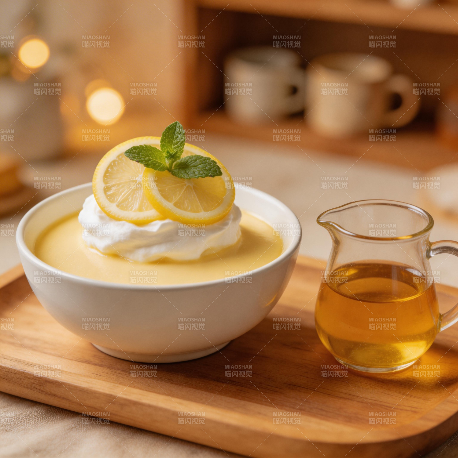 柠檬布丁配蜂蜜图片