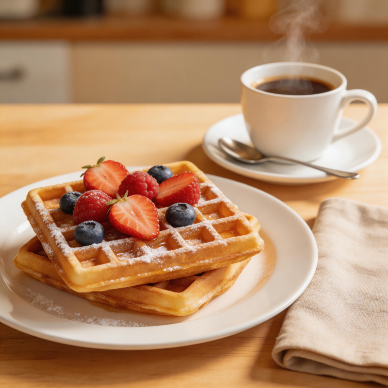 美味华夫配咖啡图片